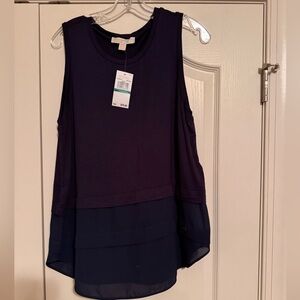 Michael Kors Dark Purple and Navy Layered Tank Top